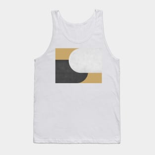 Half Circle Colorblock - Gold Black and White Tank Top